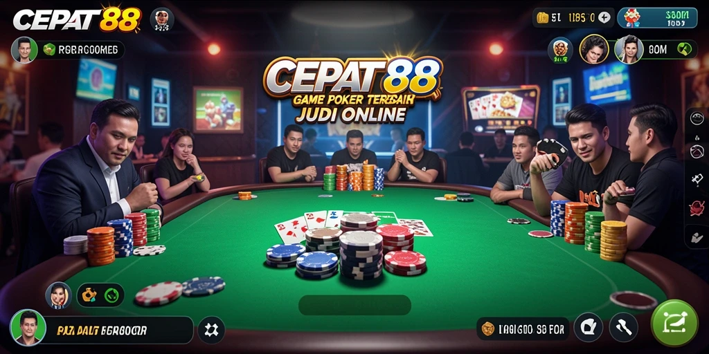 Tangkapan layar gameplay menunjukkan intensitas permainan Poker di CEPAT88.