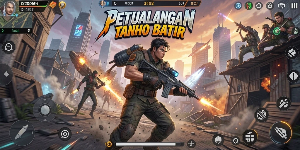 Tangkapan layar D200M menunjukkan aksi pertempuran yang mendebarkan.