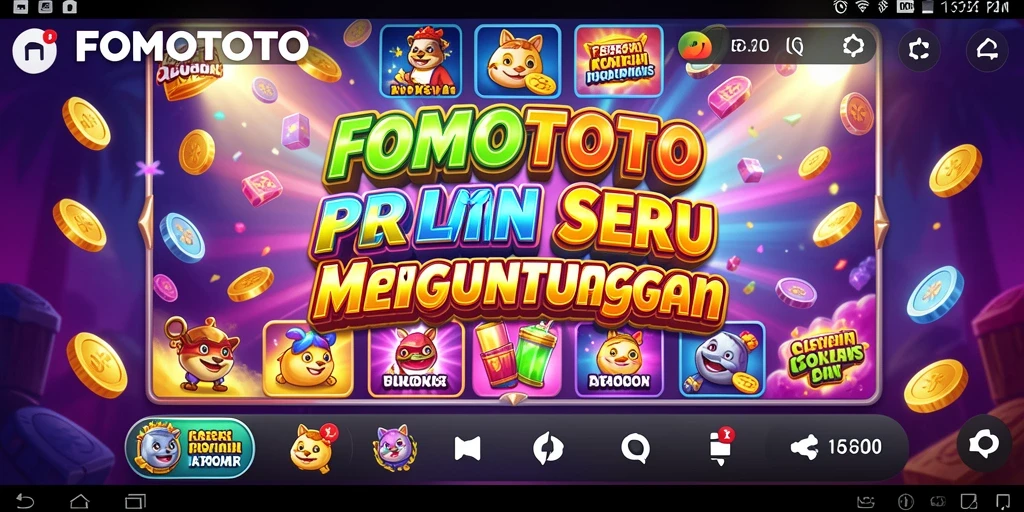 Tampilan gameplay FOMOTOTO yang mendebarkan dengan berbagai slot menarik.
