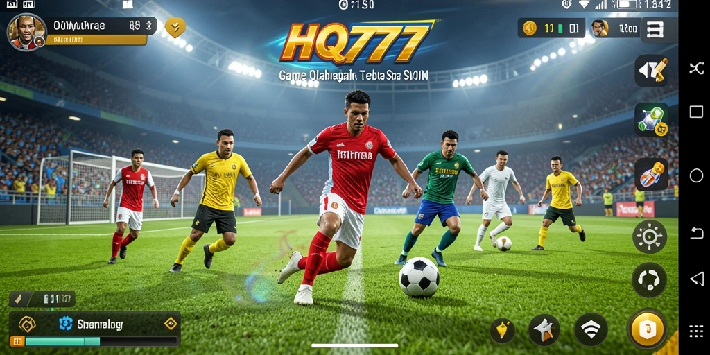 Tangkapan layar HQ777 menampilkan aksi seru permainan olahraga.