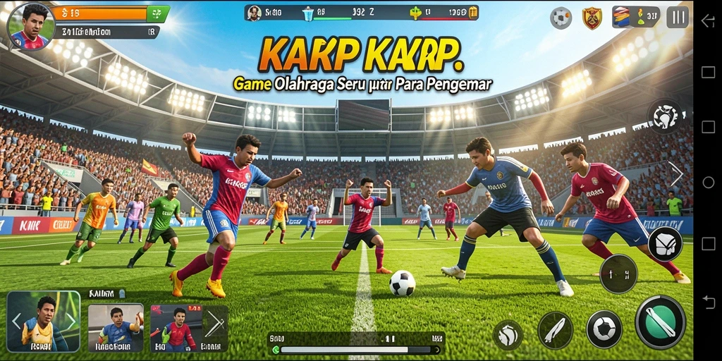 Tampilan gameplay seru KAKRP dengan aksi olahraga yang mendebarkan.