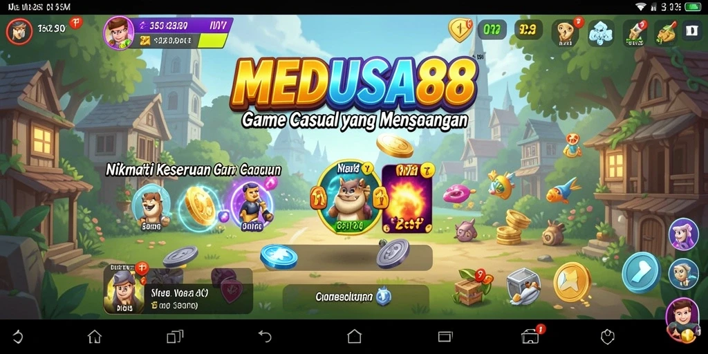 Screenshot gameplay MEDUSA88 yang penuh warna dan menarik.