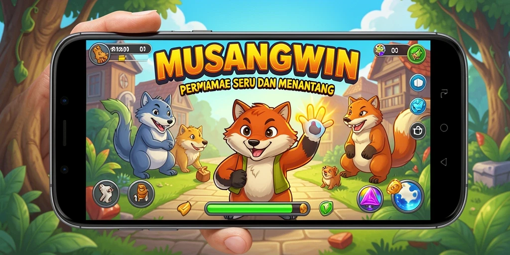 Tampilan gameplay utama MUSANGWIN yang penuh tantangan dan keseruan.