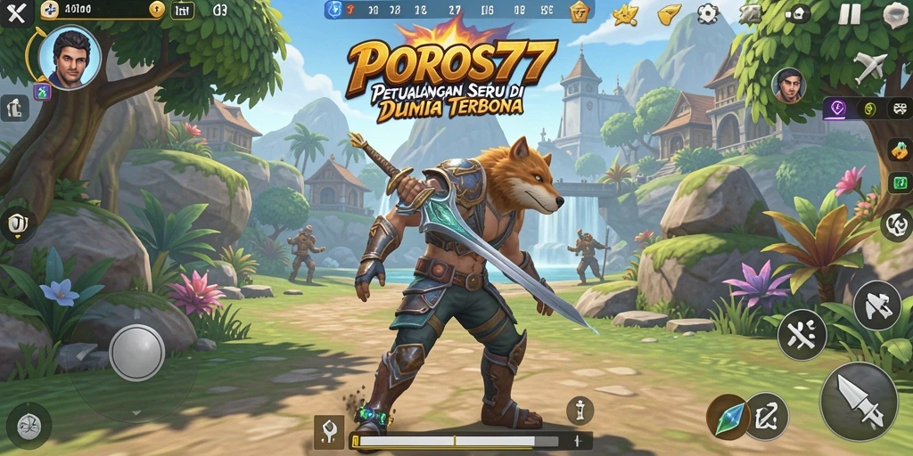 Gameplay POROS77 menampilkan petualangan seru di dunia terbuka.