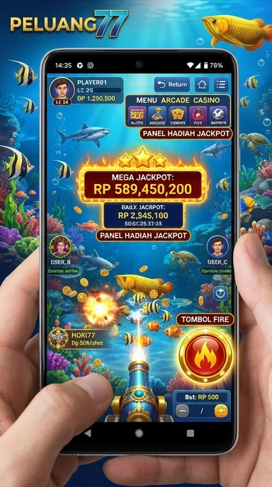 Screenshot aplikasi peluang77 menampilkan antarmuka pengguna yang sederhana.